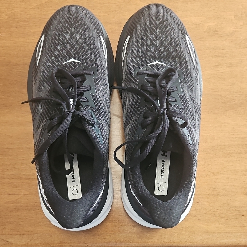Hoka Black and White Running Shoes
